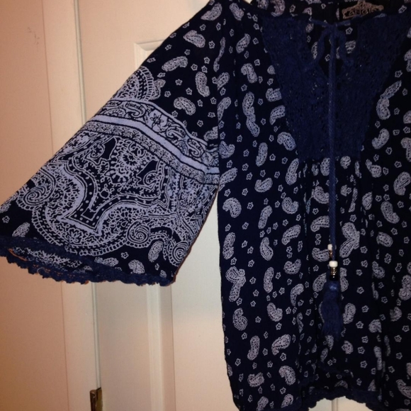 Blue boho blouse - Picture 6 of 6